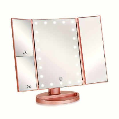 Driedelige Make-upspiegel – LumiVue LED Spiegel met Vergroting