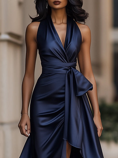 Elegante Nachtglans Getailleerde Jurk Dames Gala & Feest Jurk