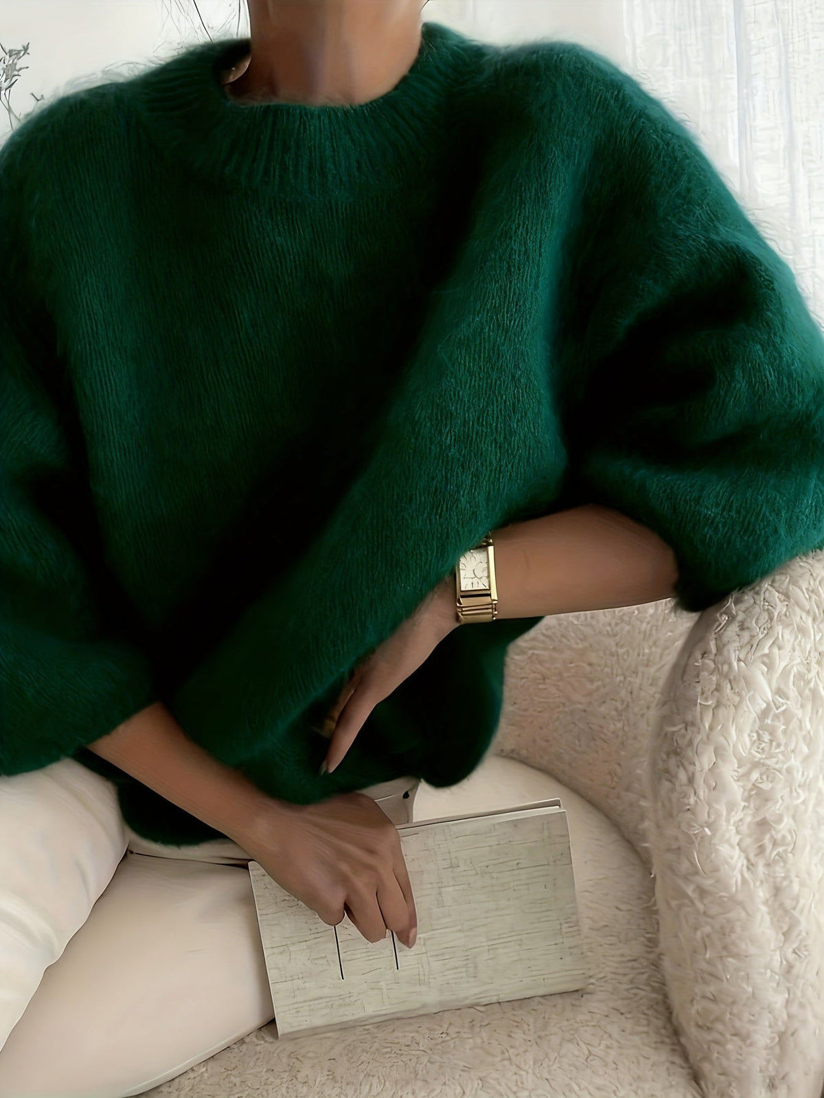 Damestrui Elegant Lange Mouwen Oversized Gebreid Herfst/Winter – Casual Stijl