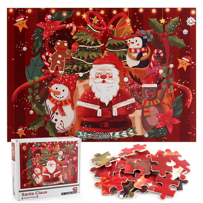 Kerstoria – Kerstpuzzel 1000 Stukjes met Kerstman en Sneeuwpop