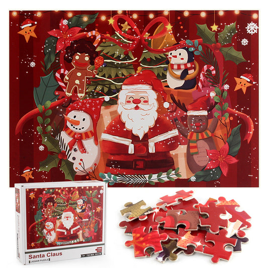 Kerstoria – Kerstpuzzel 1000 Stukjes met Kerstman en Sneeuwpop
