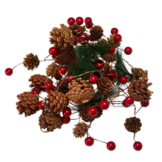 Dennerust LED Kerstlichtslinger met Dennenappels voor Binnen en Buiten