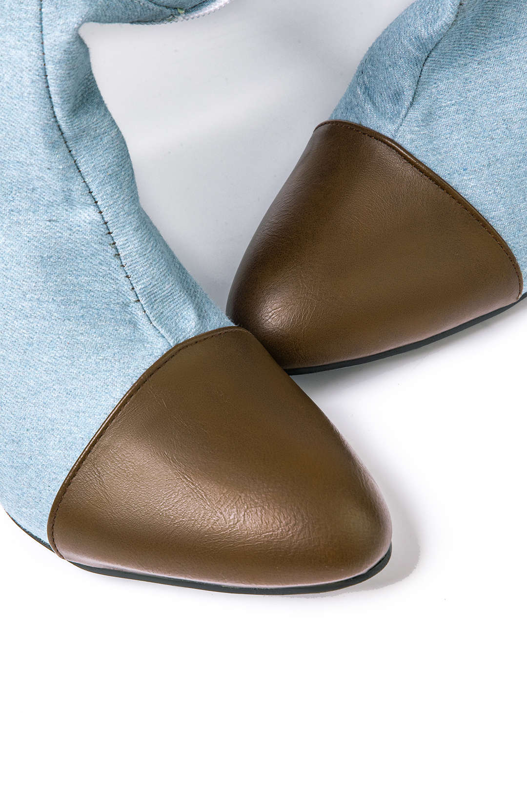 Livia Dames Jeanslaarzen Kniehoog met Hak – Blauwe Streetstyle