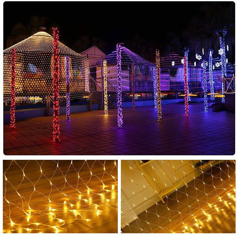 Zonnemat – Solar LED Netverlichting voor Tuin en Terras, 100 Lampjes