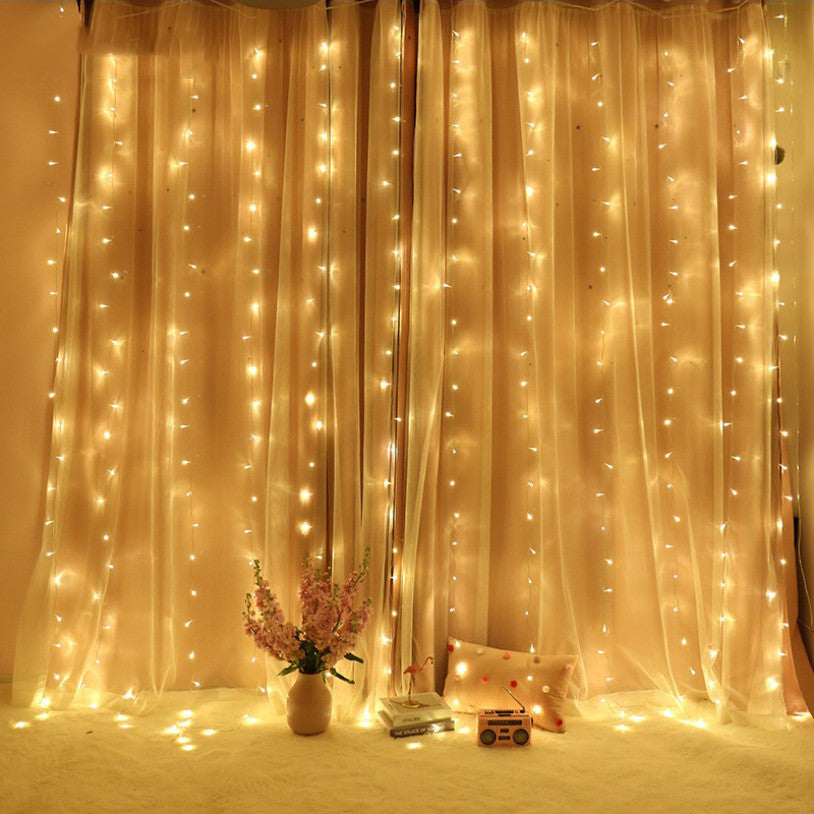 Elegante LED Lichtgordijn – afstandsbediening met timer en 8 lichtstanden