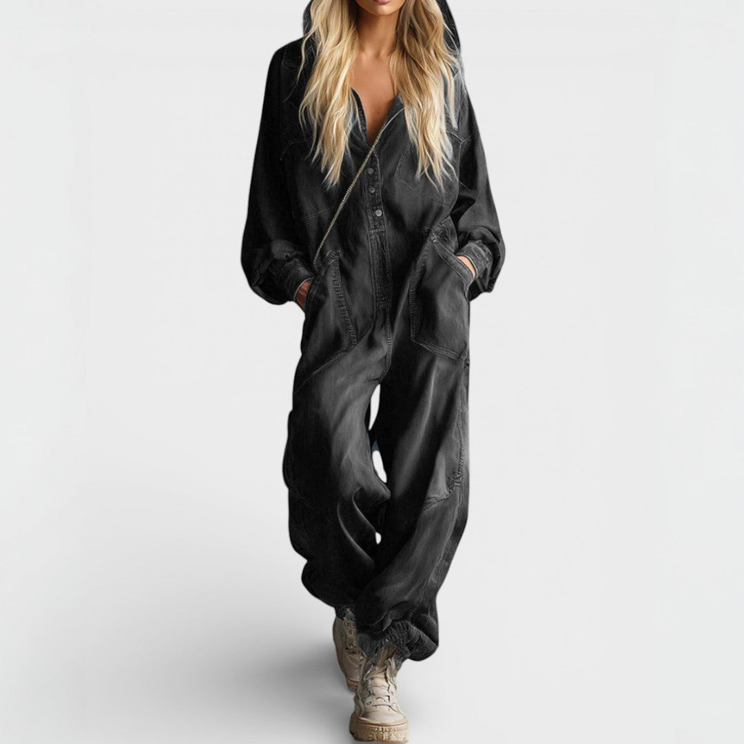 RelaxFlow Comfort Jumpsuit Dames Casual Losse Pasvorm Met Zakken