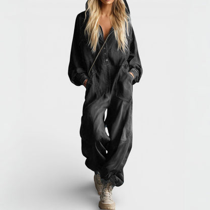 RelaxFlow Comfort Jumpsuit Dames Casual Losse Pasvorm Met Zakken