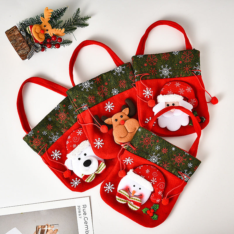 Kerstcadeauzakken 4-Delig – Kerstman, Eland, Sneeuwpop en IJsbeer