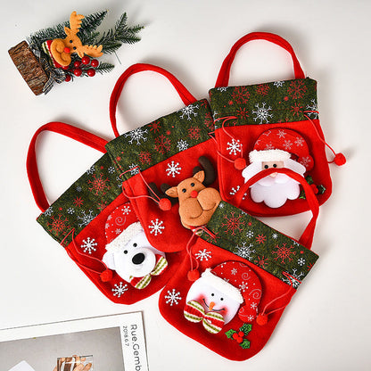 Kerstcadeauzakken 4-Delig – Kerstman, Eland, Sneeuwpop en IJsbeer