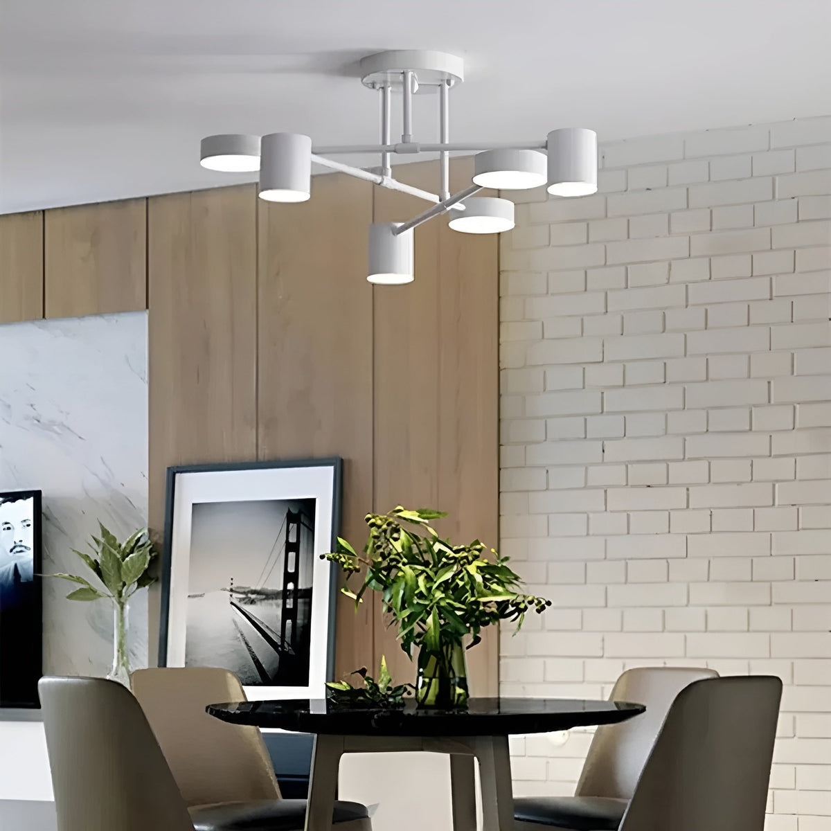 LED Plafondlamp met 6 Lichtarmen – Dimbare Moderne Plafondverlichting