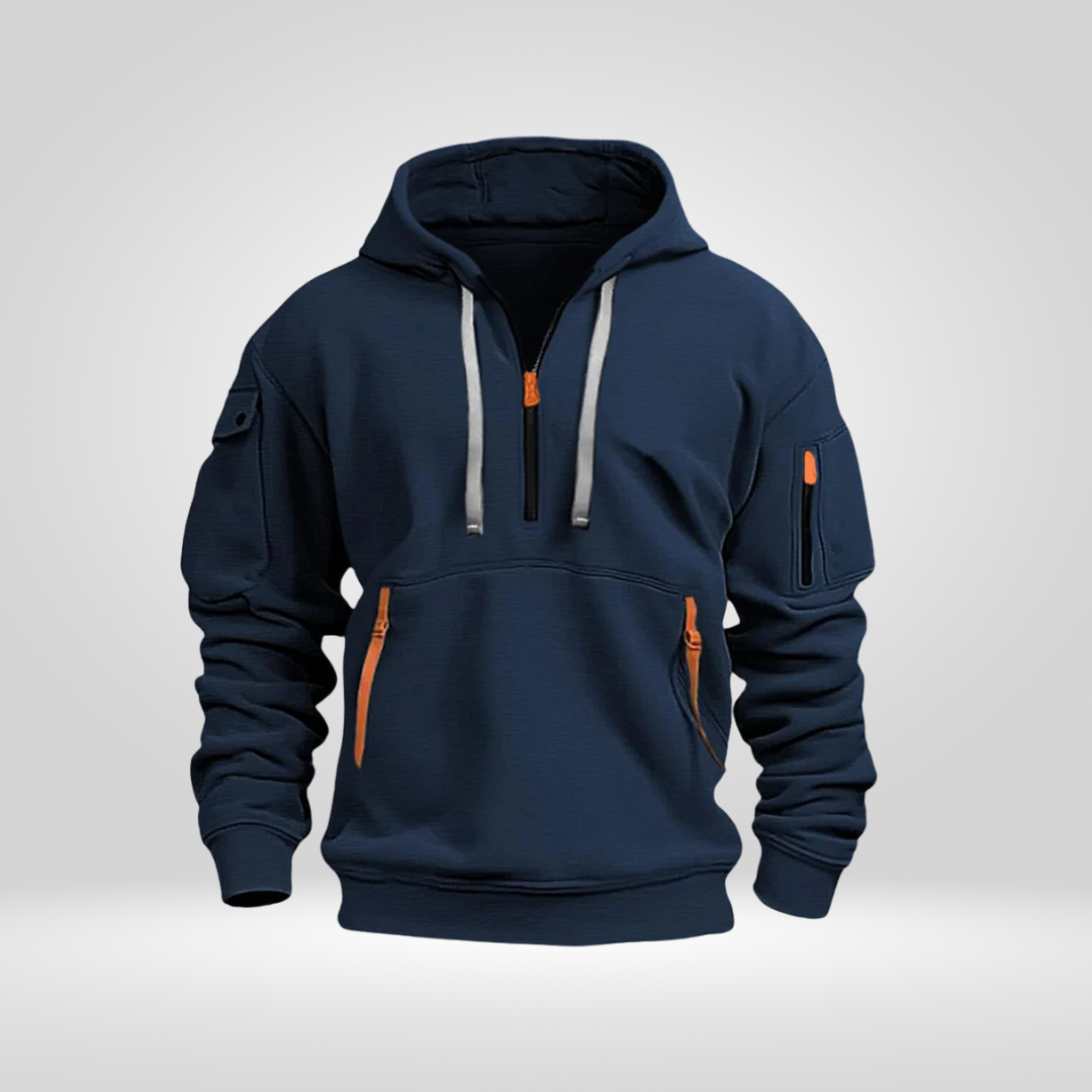 Norven Heren Hoodie met Halve Rits – Urban en Comfortabel