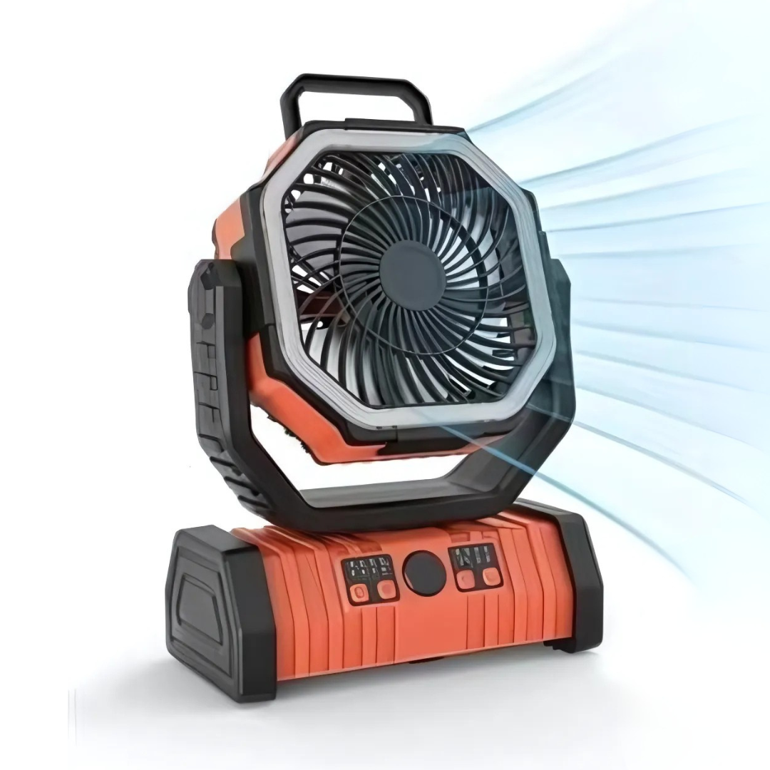 KampeerKracht Ventilator met LED en Powerbank 20000mAh Oplaadbaar