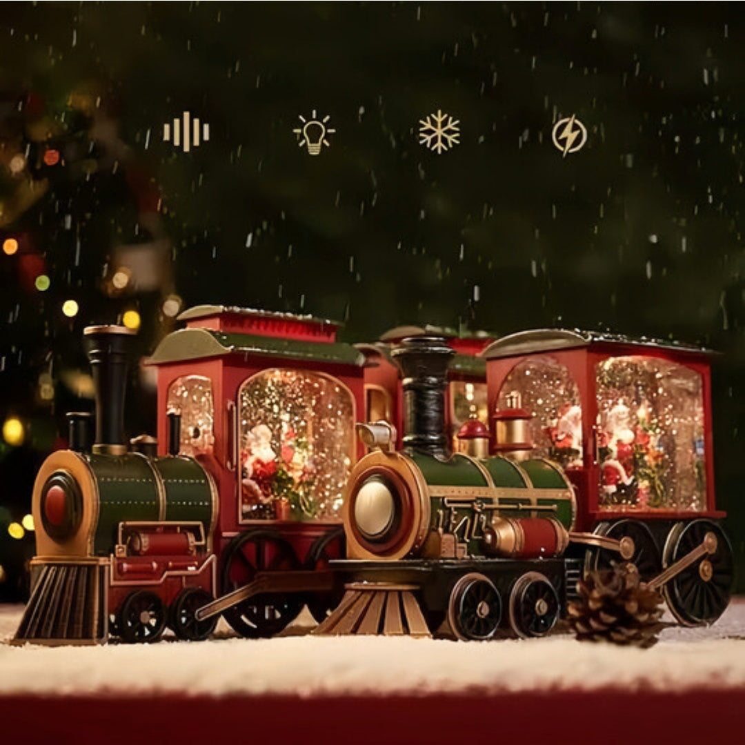 Daan Kersttrein Decoratie – Dansende Sneeuw met Kerstman en Licht