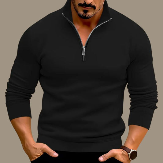 Valerio Comfort Sweater – Heren trui met rits en hoge kraag