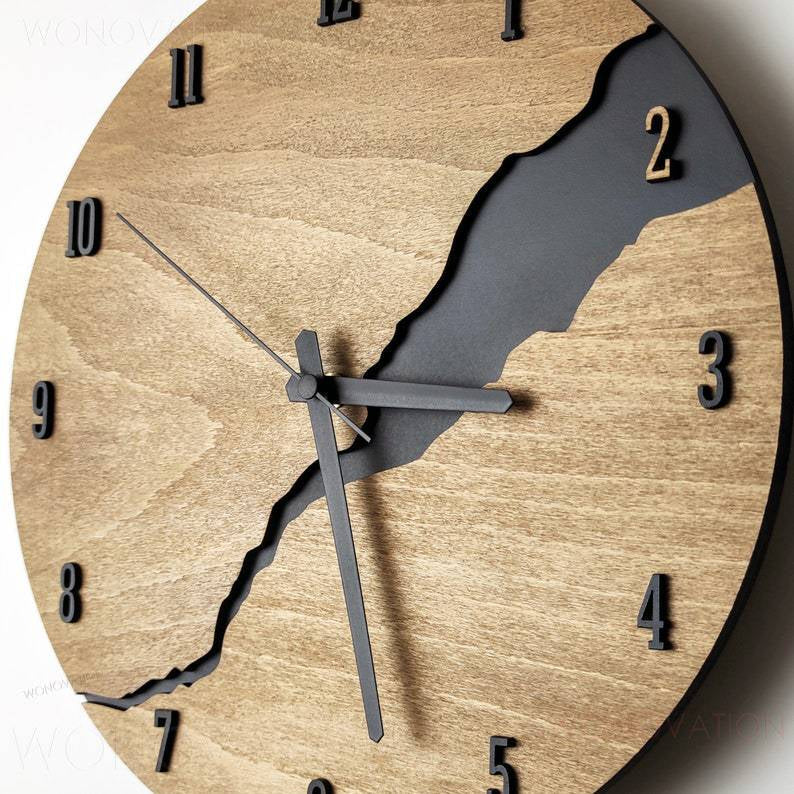 Houten Wandklok 30 x 30 cm – Minimalistisch Rustiek Design