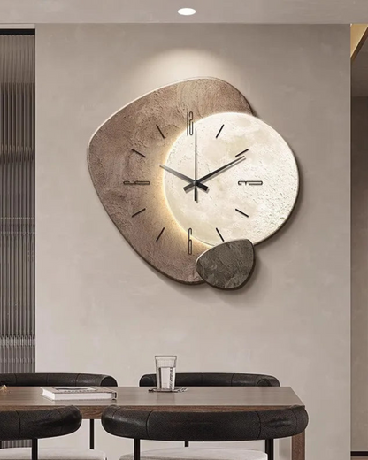 Maanlicht Wandklok – Japandi Design voor Modern Interieur