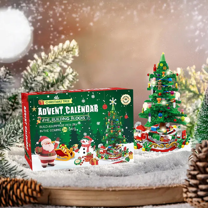 Kerstboom Adventskalender Bouwset – 1102 Onderdelen en 24 Dozen
