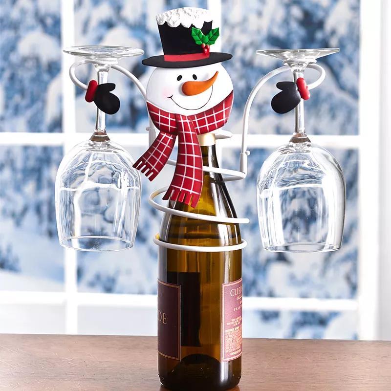 KerstProost Wijnglashouder voor 4 Glazen – Kerstdecoratie