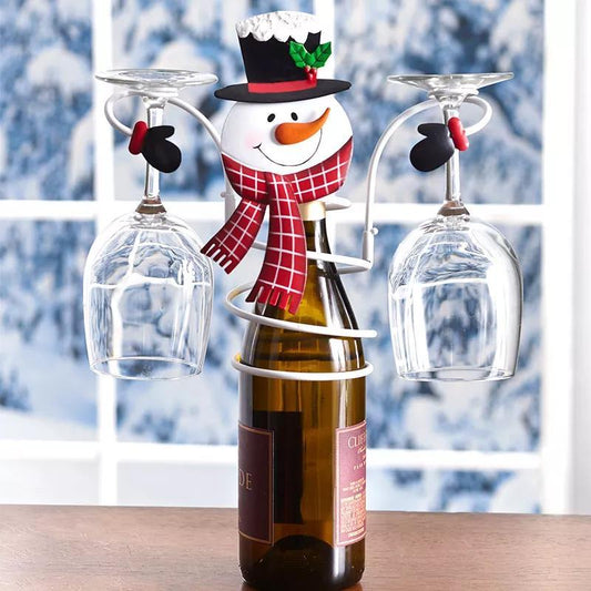 KerstProost Wijnglashouder voor 4 Glazen – Kerstdecoratie