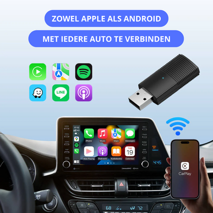 AutoLink Draadloze CarPlay Adapter – USB en USB-C