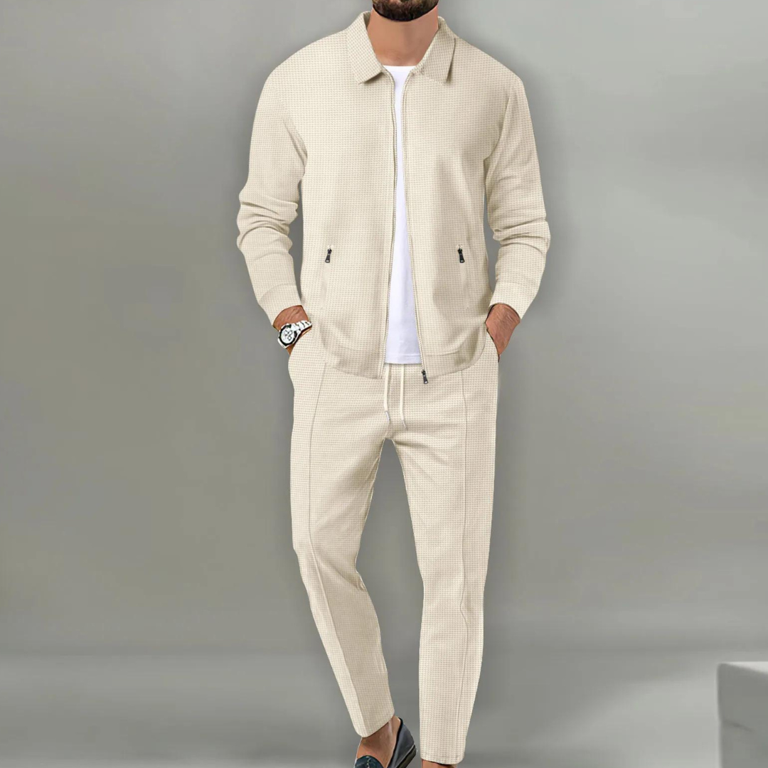 Stijlvolle Heren Cardiganset – Compleet Casual Tweedelig Kostuum
