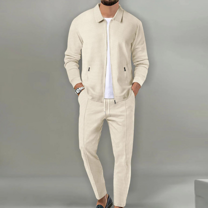 Stijlvolle Heren Cardiganset – Compleet Casual Tweedelig Kostuum