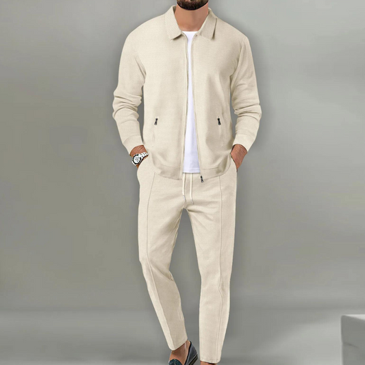 Stijlvolle Heren Cardiganset – Compleet Casual Tweedelig Kostuum