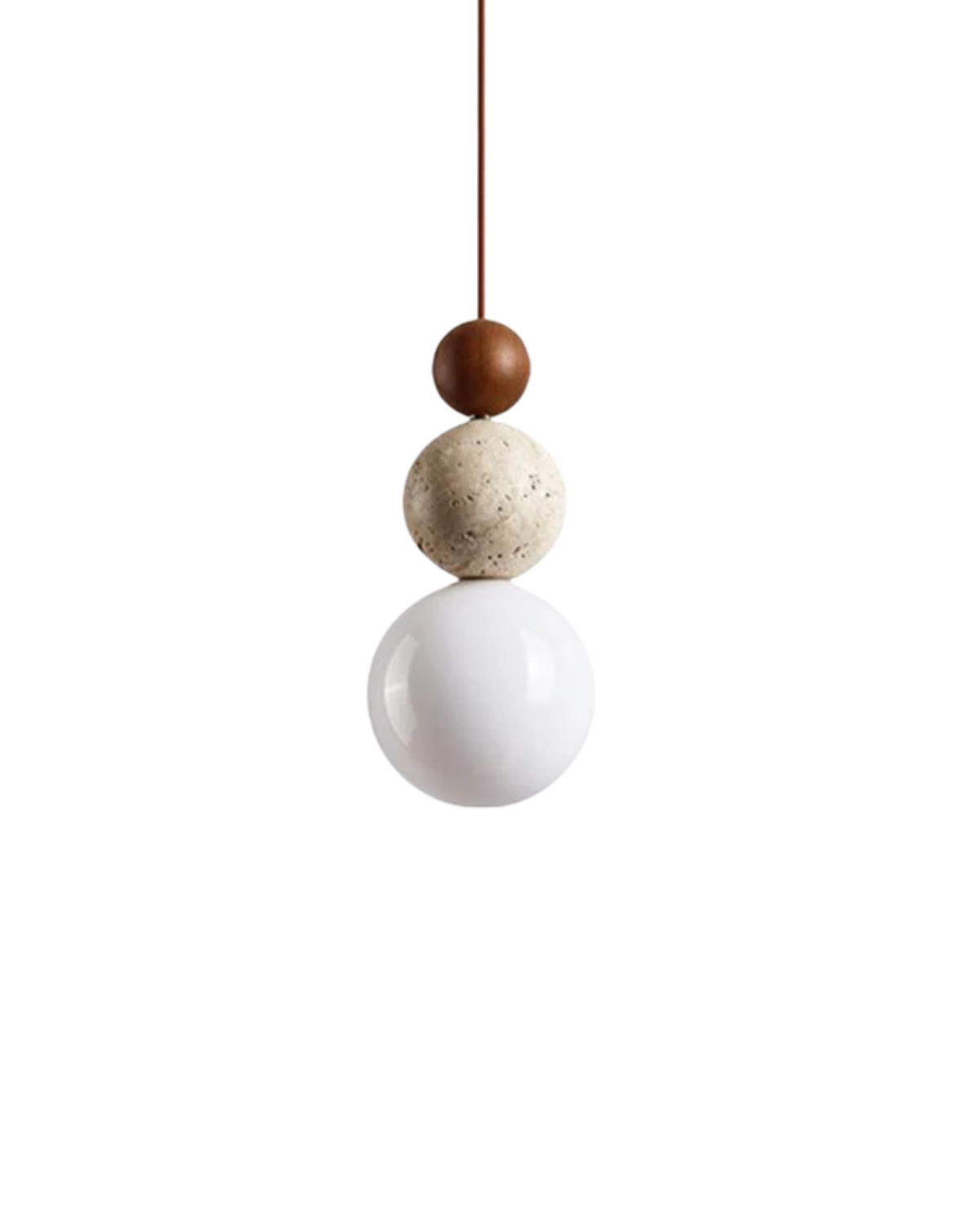 Sereen Houten Hanglamp – Japandi Design met Glazen Bol
