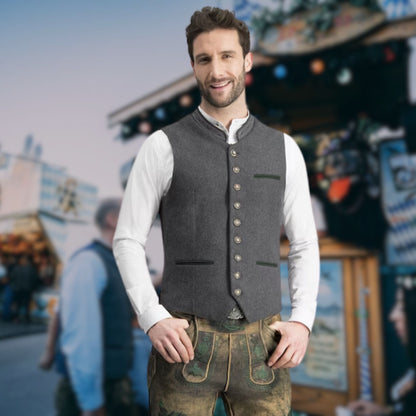 Heren Oktoberfest Kostuum met Bretels en Geborduurde Details