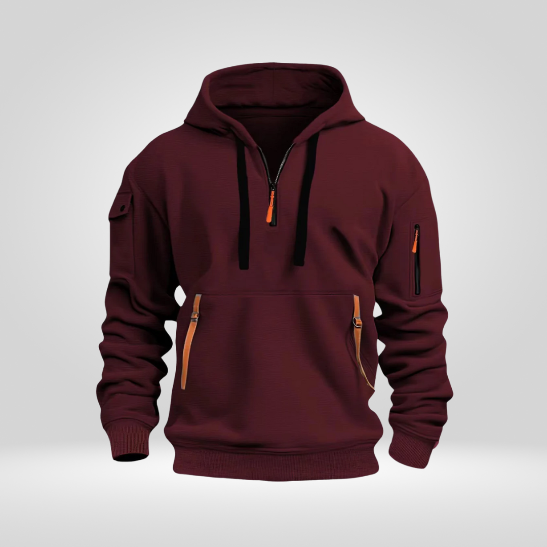 Norven Heren Hoodie met Halve Rits – Urban en Comfortabel