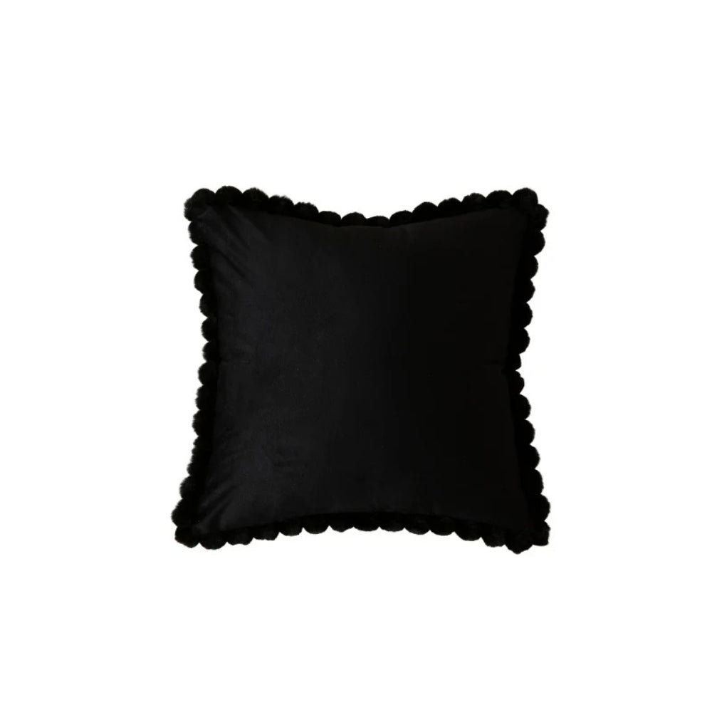 Fluwelen Kussenhoes met Pompons – Decoratieve Hoes voor Bank