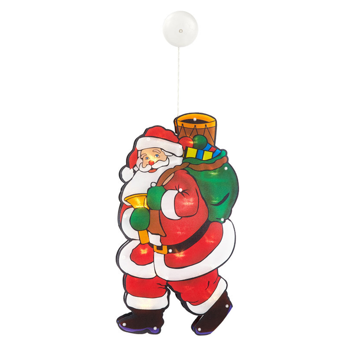 Kerstgloed – Hangende Kerstfiguren met Warme Verlichting voor het Raam