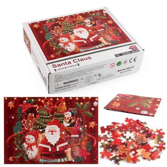 Kerstoria – Kerstpuzzel 1000 Stukjes met Kerstman en Sneeuwpop