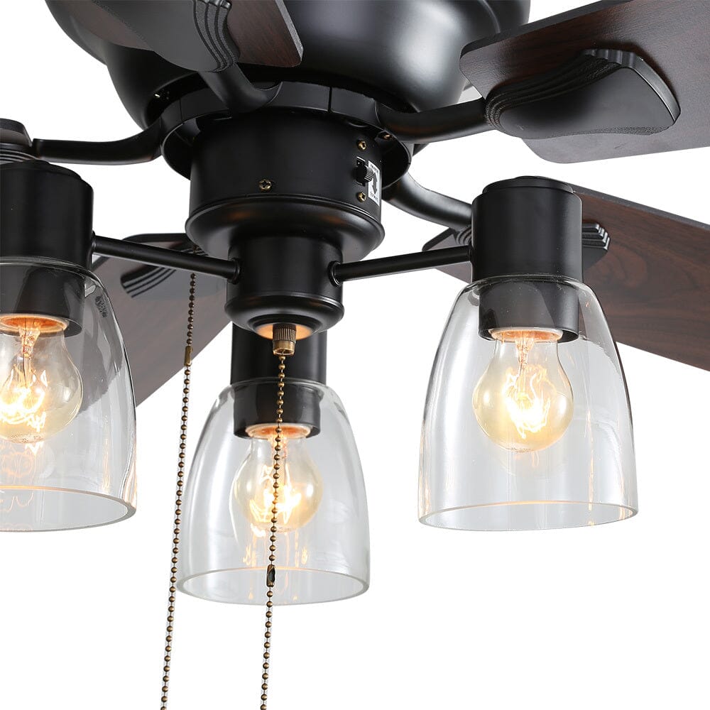 Ruimtebesparende 52" Laagprofiel Plafondventilator met LED-lamp & Afstandsbediening