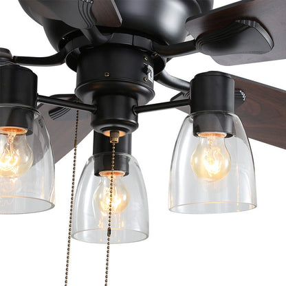 Ruimtebesparende 52" Laagprofiel Plafondventilator met LED-lamp & Afstandsbediening
