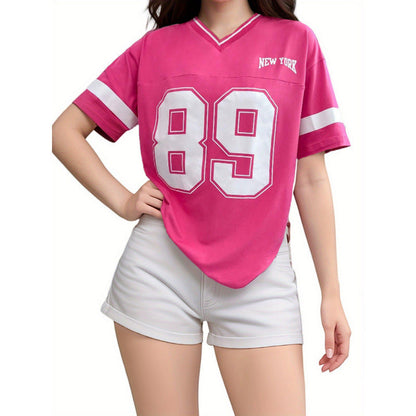 Nova Varsity Dames Shirt met Print en Relaxed Fit Pasvorm
