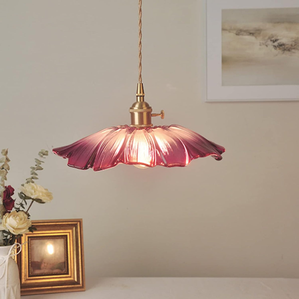 Bloesem Retro Hanglamp met Bloemendesign voor Eetkamer