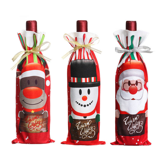 Kerstelijke Wijnfleshoes met Pailletten – Kerstman, Sneeuwman of Eland