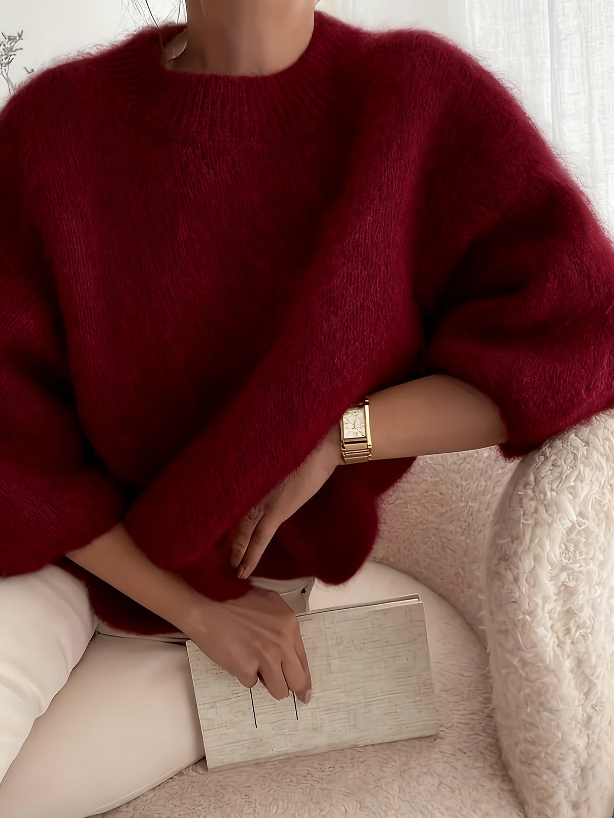 Damestrui Elegant Lange Mouwen Oversized Gebreid Herfst/Winter – Casual Stijl