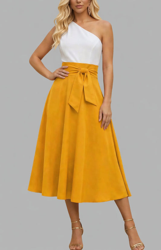 Solmira dames maxirok A-lijn met zakken elegante rok