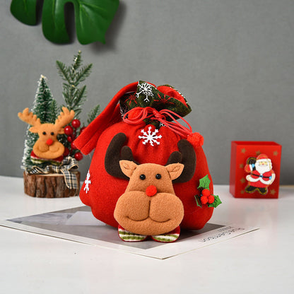 Kerstcadeauzakken 4-Delig – Kerstman, Eland, Sneeuwpop en IJsbeer