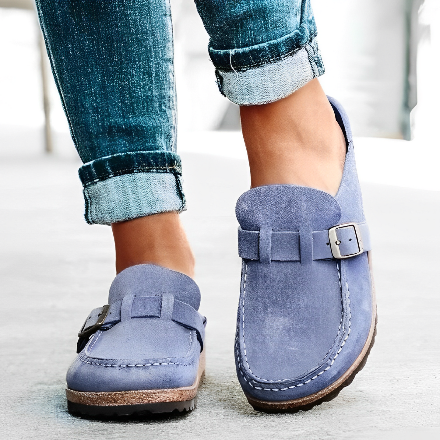 HerLinde Comfort Sandalen Dames Verstelbaar Suède Kork Voetbed