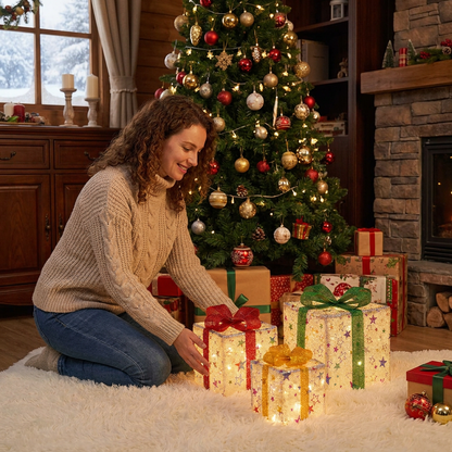 Verlichte Kerstcadeaudozen met Ledverlichting voor Feestelijke Decoratie