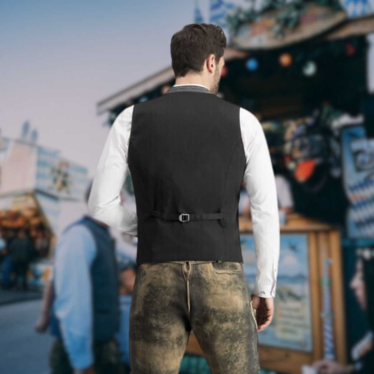 Heren Oktoberfest Kostuum met Bretels en Geborduurde Details
