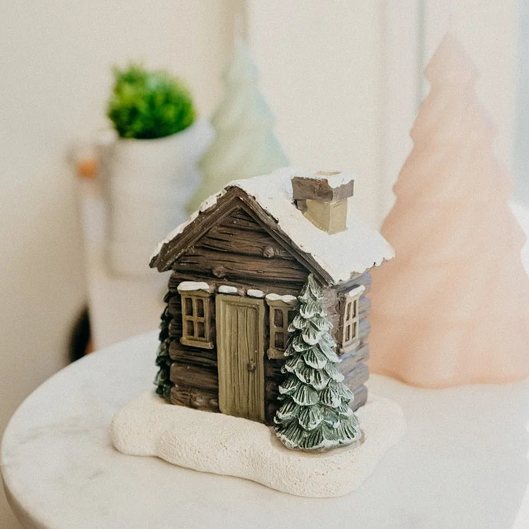 Winterhuisje Wierookhouder – Rustieke Decoratie voor Geurige Sfeer