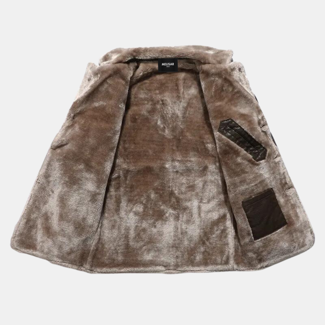 Heren Winter Leren Jas Elegant Leer