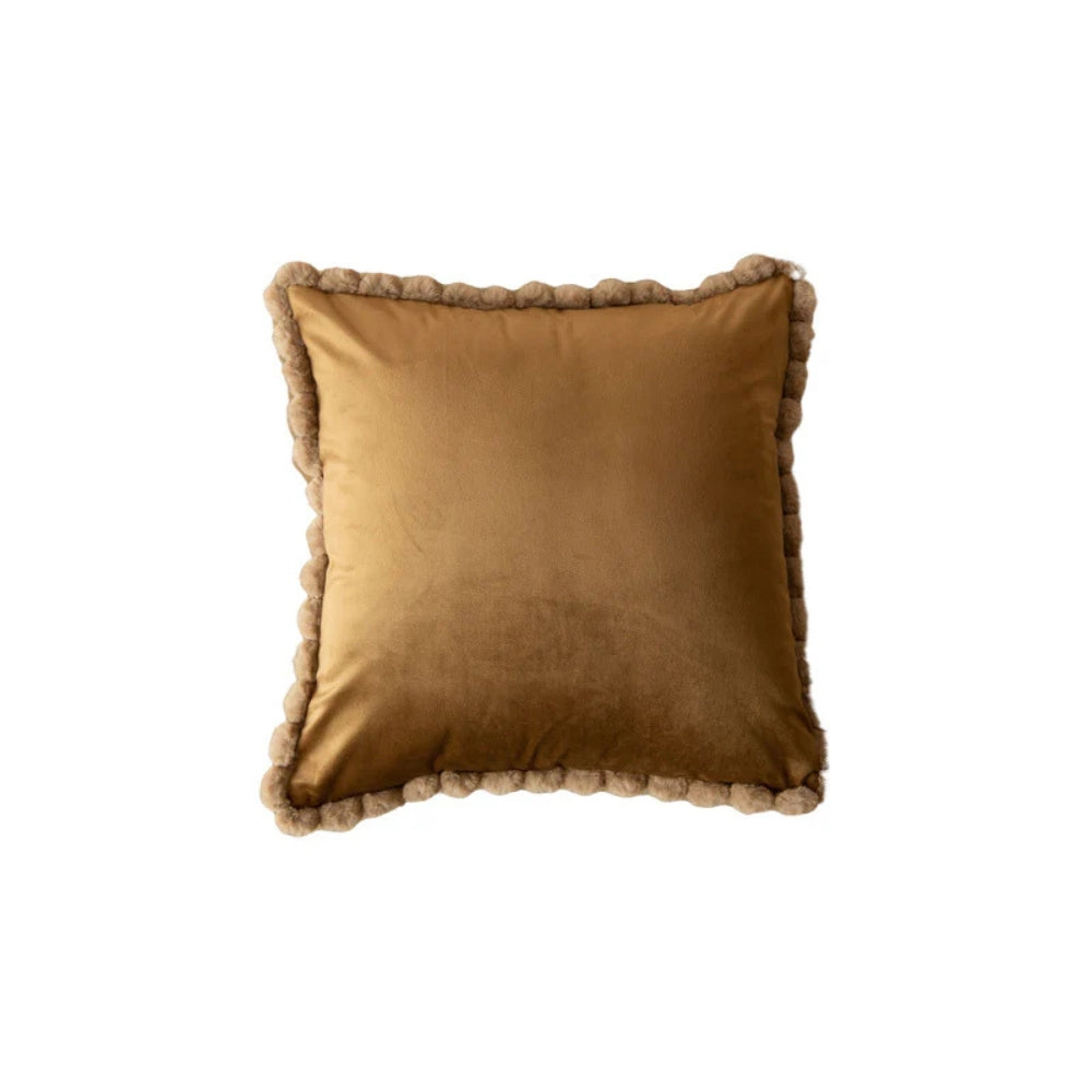 Fluwelen Kussenhoes met Pompons – Decoratieve Hoes voor Bank