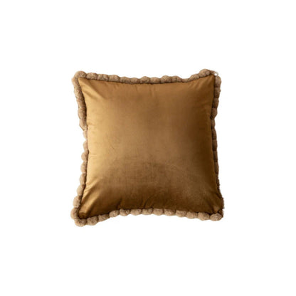 Fluwelen Kussenhoes met Pompons – Decoratieve Hoes voor Bank