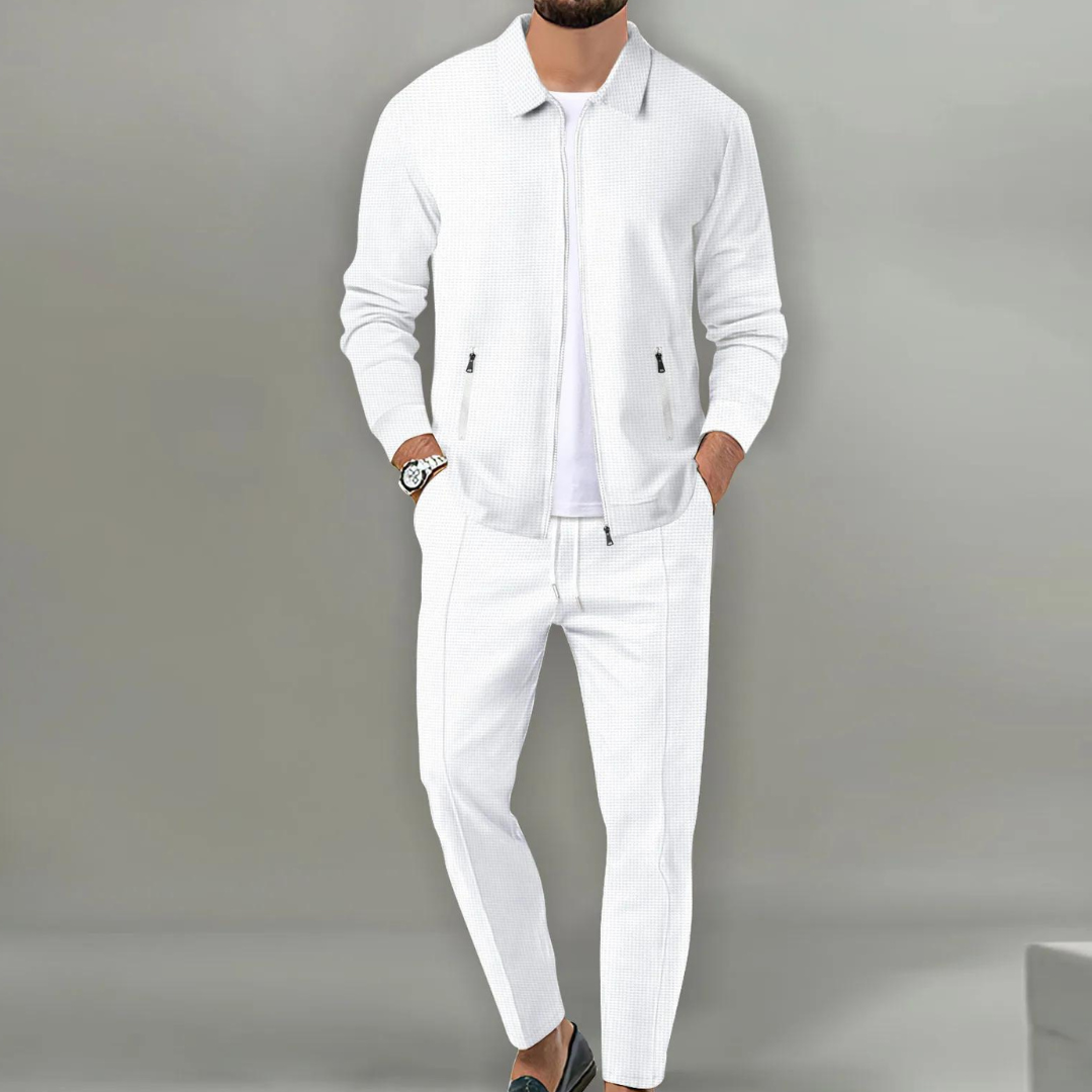 Stijlvolle Heren Cardiganset – Compleet Casual Tweedelig Kostuum