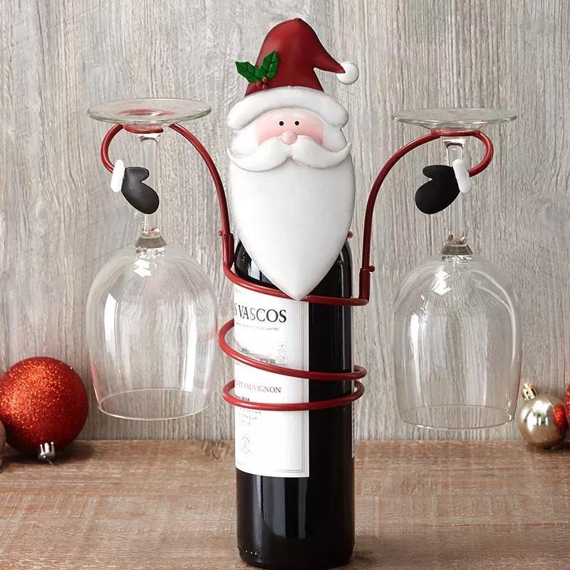 KerstProost Wijnglashouder voor 4 Glazen – Kerstdecoratie